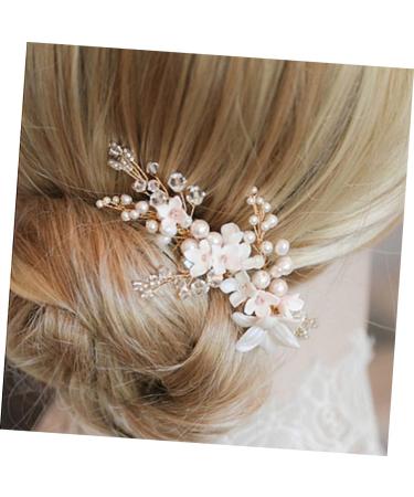 Lurrose Gold Tiara Head Piece for Wedding Bride Gold Hair Accessories Wedding Hair Comb Bridal Hair Pieces Pearl Bridal Headpiece Comb Bride Hair Comb Alloy Hair Comb Wedding Headdress - Buy Online on GoSupps.com
