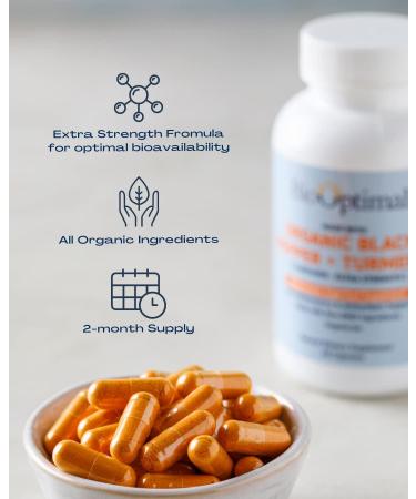 BioOptimal Organic Turmeric Capsules - 2 Month Supply - Joint Pain Relief - Non-GMO Curcumin Supplement - Extra Strength - 60 Pills - Packaging May Vary - Buy Online on GoSupps.com