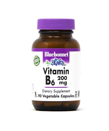 Bluebonnet Nutrition Vitamin B-6 200 mg 90 Vegetable Capsules