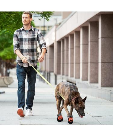 Waterproof Dog Shoes for Small & Medium Dogs | 4-Piece Anti-Slip Outdoor Paw Protectors - Reflective Straps (Orange XL) - Buy Online on GoSupps.com