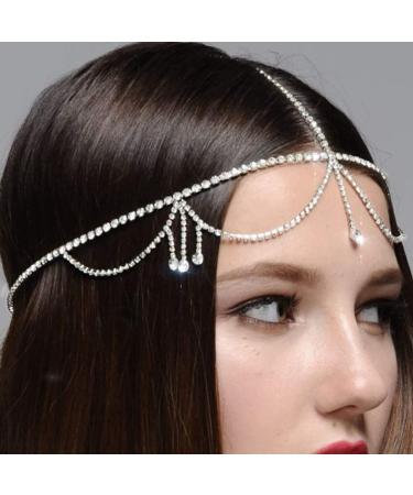 STONEFANS Bridal Rhinestone Head Chain for Women Wedding - Boho Tassel Hair Accessory - Buy Online on GoSupps.com