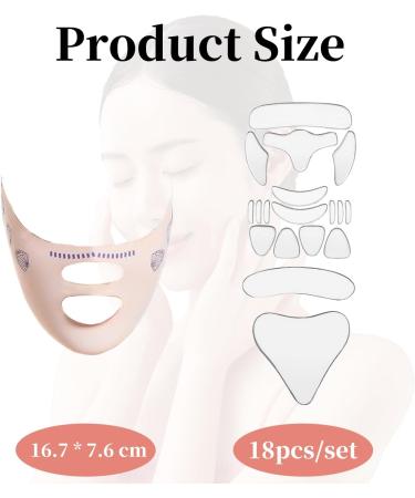 1 lift mask V pink + 32 facial pads reusable mask antiwrinkle for fronteyesgrooves - Buy Online on GoSupps.com