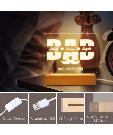 Buioata Gifts for Dad Personalized Gifts for Dad from Daughter Son Night Light Kids' Name Custom Dad Birthday Gifts Idea for Valentines Day Gifts Birthday Gifts for Dad For Dad-custom - Buy Online on GoSupps.com