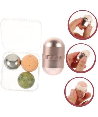 Volcanic Stone Ball Jade Facial Massager Set - Pink Jade Rollers & Skin Scraping Tools for Enhanced Beauty - Buy Online on GoSupps.com