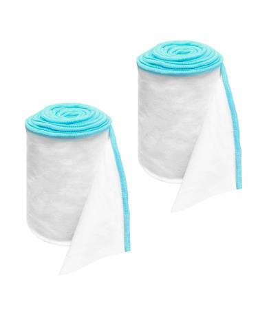 SHFGYG 2 Rolls Wet Wraps Bandage for Eczema Elastic Arm and Leg Sleeves for Skin Treatment Wet Wraps Therapy Bandages for Eczema & Psoriasis Itch Relief Blue (3.54" X 1.97 yd)