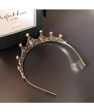 minkissy Vintage Crown Green Rhinestone Tiara with Comb Crystal Queen Headband for Wedding Pageant Prom Halloween Cosplay Party - Buy Online on GoSupps.com