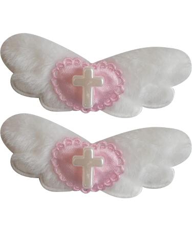Sweet Hair Clip Gothic Cross Heart Angel Wings Hairpin Y2K Aesthetic Barrette Women Girls Sweet Hair Accessories Cute and Fashionable Hair Decoration pink-2P - Buy Online on GoSupps.com