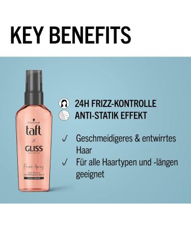 Taft x Gliss Frizz Away Serum (75 ml) anti-frizz provides up to 24 hours of frizz control ensures anti-static and detangled hair - Buy Online on GoSupps.com