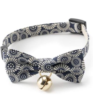 Necoichi Kiku Ribbon Bow Tie Cat Collar in Navy - Stylish and Comfortable - Buy Online on GoSupps.com
