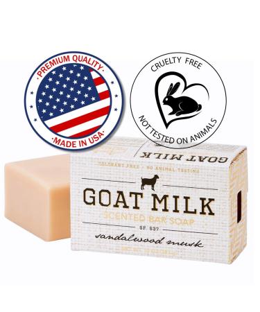 San Francisco Soap Company Goat Milk Bar Soap | Sandalwood Musk | Dye-Free | Nourishing 10oz Unisex Bar Soap - Buy Online on GoSupps.com