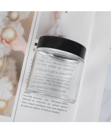 24 Pack 2 oz/ 60 g Clear Round Glass Jars - Empty Cosmetic Containers with Inner Liners black Lids and Glass Sample Jars with lables For Cosmetics Face cream Lotion DIY Candle - Buy Online on GoSupps.com