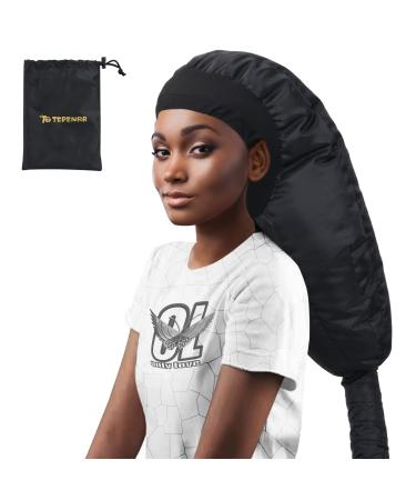 Bonnet Hood Hair Dryer Attachment: Upgraded Extra Large Adjustable Soft Dryer Caps - Easy to Use for Natural Curly Textured Hair Care Styling Fast Drying Extra Large - black