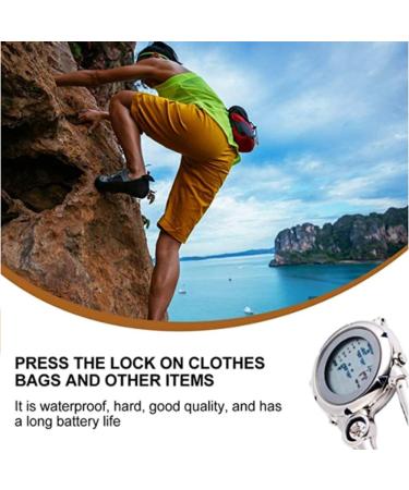 Clip-on Digital Carabiner Watch | Waterproof, Shockproof, Glow in The Dark | Alarm, Date, Week | Outdoor Sports Accessory | White - Buy Online on GoSupps.com