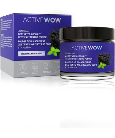 Active Wow Teeth Whitening Charcoal Powder, Spearmint 20g
