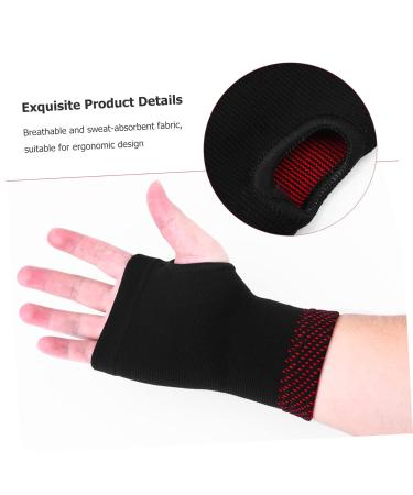 FRCOLOR Half Gloves for Carpal Tunnel Relief - Thermal Compression Thumb & Palm Protector Sleeves - Black Size S - Ideal for Pain Relief & Comfort - Buy Online on GoSupps.com