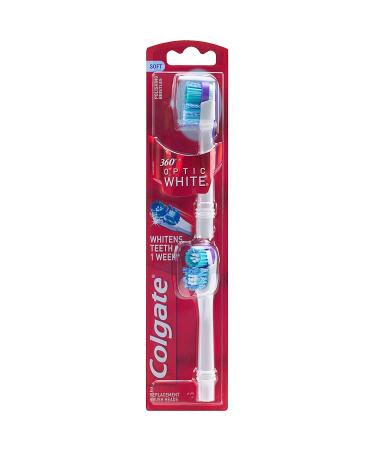 Colgate 360 Degree Optic White Replacement Brush Heads Soft 2 Heads (Pack of 2)