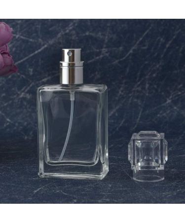 Enslz Square Flint Perfume Atomizer - Refillable 30ml Clear Glass Spray Bottle for Travel | International Shipping - Buy Online on GoSupps.com