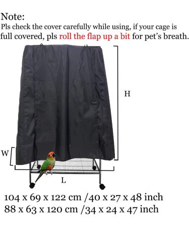 J&C Large Bird Cage Cover - Waterproof 420D Heavy Duty Night Blackout Cover for Patio Birdcage - Medium Size 34 x 24 x 47 - Birdcage Accessories Included - Buy Online on GoSupps.com