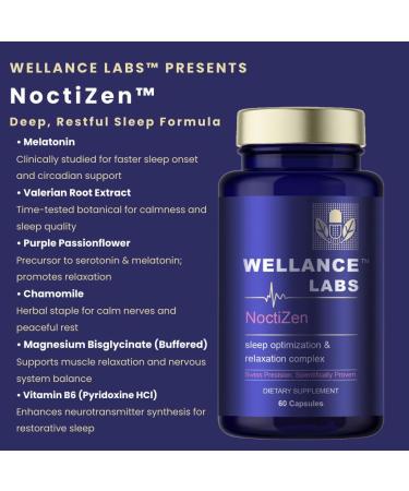 Wellance Labs NoctiZen Sleep Support Supplement with Melatonin Valerian Root Magnesium - Buy Online on GoSupps.com