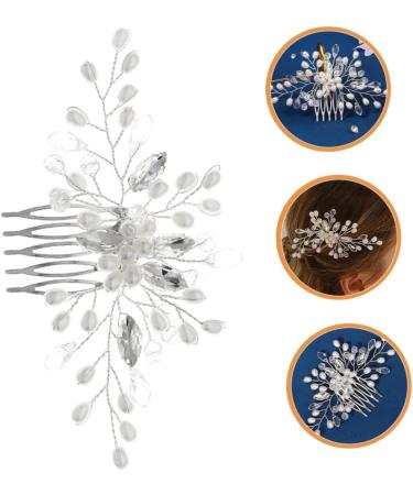 Ipetboom Bridal Pearl Comb Hair Comb for Girls Bride Hair Clip Girl Hair Clips Rhinestone Hair Comb Clip Pearl Hair Comb Pearl Hair Clips Bridal Tiara Accessories Women's Wedding Zinc Alloy - Buy Online on GoSupps.com