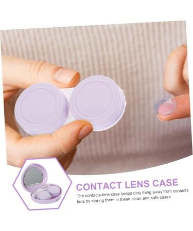 Solustrie Travel Contact Lens Case - Violet Purple Organizer & Remnant Tool for Autumn/Winter - Compact 7.2x5.8x2cm - Buy Online on GoSupps.com