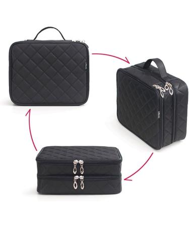 ONEGenug Large Travel Cosmetic Bag for Women & Girls - Black Makeup Organizer - Perfect for International Shipping - Buy Online on GoSupps.com