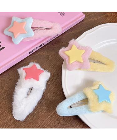 hgnxa Plush Star Shape Hairpins Hot Girls Layered Star Hair Clip Carnival Photography Hair Clip for Woman Ponytail Hair Clip Pink - Buy Online on GoSupps.com