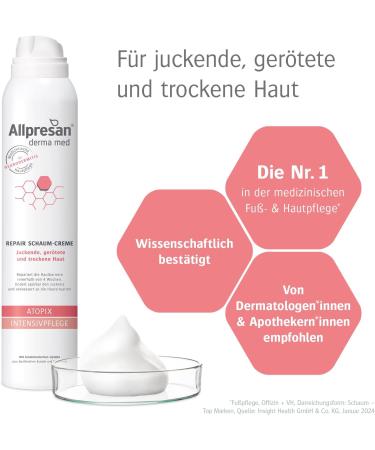 Allpresan Derma med Repair Mousse Cream Atopix Intensive Care for Atopic Eczema Skin Care 200 ml - Buy Online on GoSupps.com