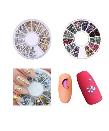 Floral & Geometric Nail Art Stamping Kit with Rhinestones & Mandala Dotting Pen - Manicure DIY Set - Buy Online on GoSupps.com
