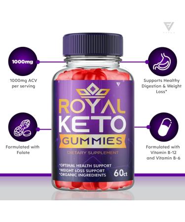 Royal Keto Gummies with Apple Cider Vinegar for Weight Loss - 2 Pack - 120 Gummies - Buy Online on GoSupps.com