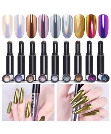 Rolabling Nail Powder Air Cushion Pen - Mirror Effect Holographic Chrome Pigment for Nail Art - Buy Online on GoSupps.com