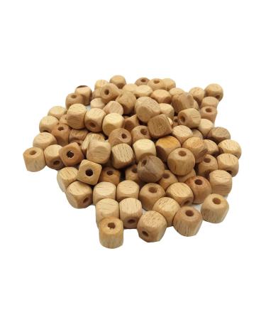 200pcs 10mm Beech Wooden Cube Beads Natural Beech Wood Square Beads for Handmade DIY Mom Beading Necklace Accessory (10mm 200pcs)