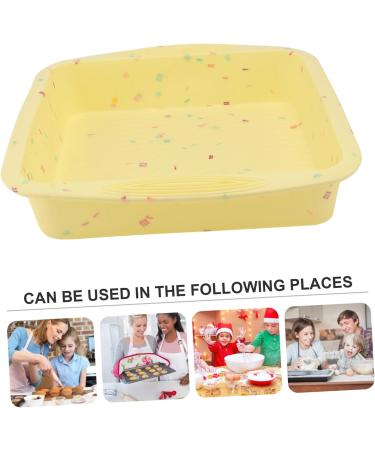 MAGICLULU 2 Pcs Cake Mold Cake Baking Rubber Baking Broiler Pan for Oven Silicone Gummy Molds Cake Pan Silicone Bakeware Quick Fondant Molds Cupcake Square Cake Toast Silica Gel Liner 26.5x24.5cmx2pcs Yellowx2pcs - Buy Online on GoSupps.com