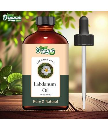 Organic Zing Labdanum (Cistus ladanifer) Oil | Pure & Natural Essential Oil for Skincare Aroma & Diffusers - 118ml/3.99fl oz - Buy Online on GoSupps.com