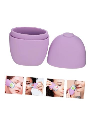 Silicone Face Ice Tray & Roller Tool - Beauty Ice Mold for Glowing Skin | 11.5x7cm Purple - Shop Internationally - Buy Online on GoSupps.com