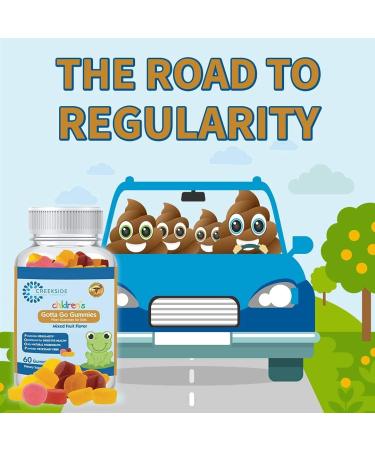 Creekside Naturals Gotta Go Gummies - Pediatrician Formulated Fiber Supplement for Kids, Vegan Mixed Fruit Flavor - 60 Gummies - Buy Online on GoSupps.com