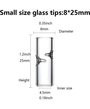 15 Pack Premium Small Glass Filter Tips - Reusable Rolling Mouthpiece for Hand Rolls (8*25mm Round Mouth) - Buy Online on GoSupps.com