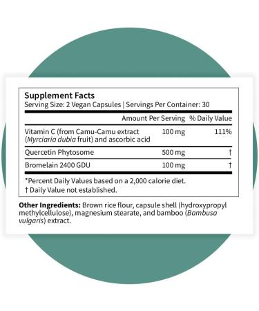 Pattern Wellness Quercetin Supplement with Bromelain - Immune Function & Cellular Health Support - Antioxidant & Whole Body Wellness - 60 Vegan Capsules 60 Count (Pack of 1) - Buy Online on GoSupps.com