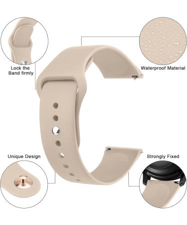 Mugust Adjustable Silicone Bracelet for Garmin Vivoactive 5/3 Vivomove 3/HR/Luxe/Style and Forerunner 55/245/645 - 20mm Sports Replacement in Milk Tea Color - Buy Online on GoSupps.com