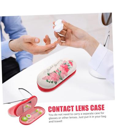 Buy BUIFULSIC Double-Latin Contact Lens Case & Solution - Hard Shell Travel Accessory | Red 16.5x7x5.5cm - Sensitive Contact Holder - Buy Online on GoSupps.com
