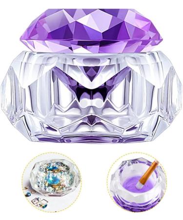 Nail Art Dappen Dish Crystal Glass Liquid Powder Cup Clear Diamond Manicure Bowl with Lid nail liquid crystal dish - Buy Online on GoSupps.com