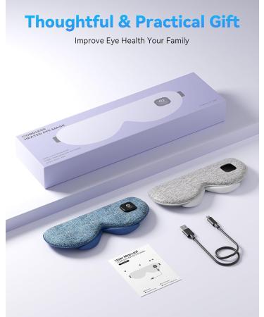Heated Eye Mask - Cordless Washable Heating Pad for Dry Eyes & Improved Sleep - Travel-Friendly Blue Design - Buy Online on GoSupps.com