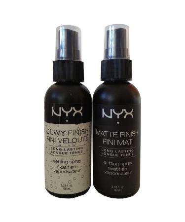 NYX DEWY & MATTE FINISH SET - LONG Lasting Lightweight Water Based Setting Spray 2.03 fl. oz.