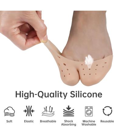Unisex Silicone Toe Sleeves - 4 Pairs Reusable Ventilated Design Breathable Toe Protectors for Pain Relief Corns & Calluses Soft Forefoot Cushioning & Gentle Toe Realignment - Buy Online on GoSupps.com