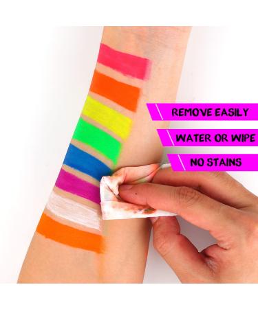 Bowitzki UV Neon Face and Body Paint 8 x 30ml - Black Light Glow Makeup Set for Festivals & Parties - Buy Online on GoSupps.com