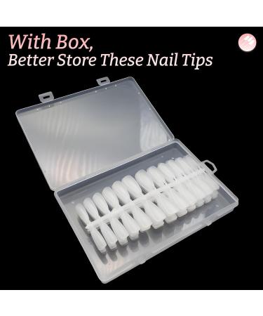 Lea-Shall Nail Tips Set 240 Pre-Shaped Almond Gel Nails 12 Sizes | Full Cover Artificial Nail Tips for Stunning Acrylic Nail Designs - Buy Online on GoSupps.com