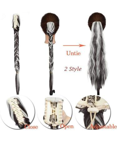 21" Claw Jaw Braiding Hair Piece Fishtail Braids Clip in Hair Extensions Braid Ponytail Extension with a Claw/Jaw Clip Dark Brown Dark Brown 21 inches - Buy Online on GoSupps.com