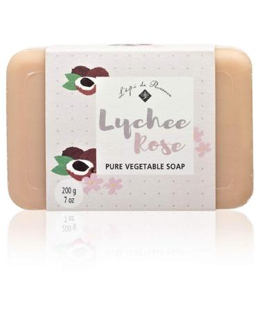 L'epi de Provence Vegetable Shea Butter Bar Soap Lychee Rose 7 Ounce