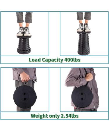 Boreeman Upgraded Folding Stool - Lightweight & Sturdy | 400lbs Capacity | Portable & Collapsible for Camping, Fishing, Hiking & BBQ - Black - Buy Online on GoSupps.com