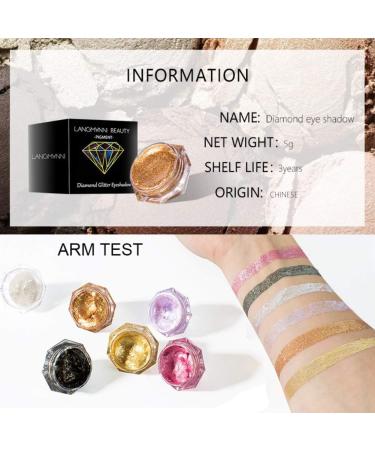 Reddhoon 6 Colors Diamond Liquid Glitter Eyeshadow Jelly Gel Shiny Eyeshadow Cream Waterproof Long Lasting Sparkling Glitter Liquid Eyeshadow Metallic Pigment - Buy Online on GoSupps.com